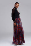 Ethnic Pattern Pleats Skirt
