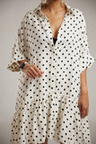 White Dress with Black Polka Dots